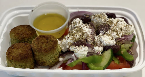 Traditional Greek Salad with Falafel - FIT BY ELIA