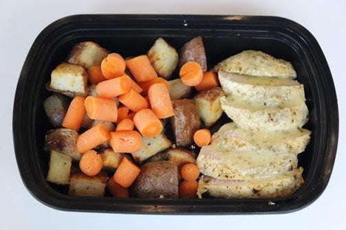 Chicken Breast with Oven Baked Red Potatoes and Roasted Baby Carrots - FIT BY ELIA